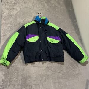 Vintage Dash Jacket Mens Medium Puffer Ski Coat 90s Retro Duck Down